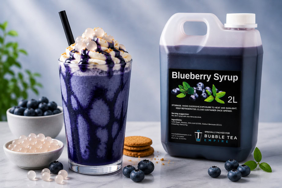 Blueberry velvet boba shake