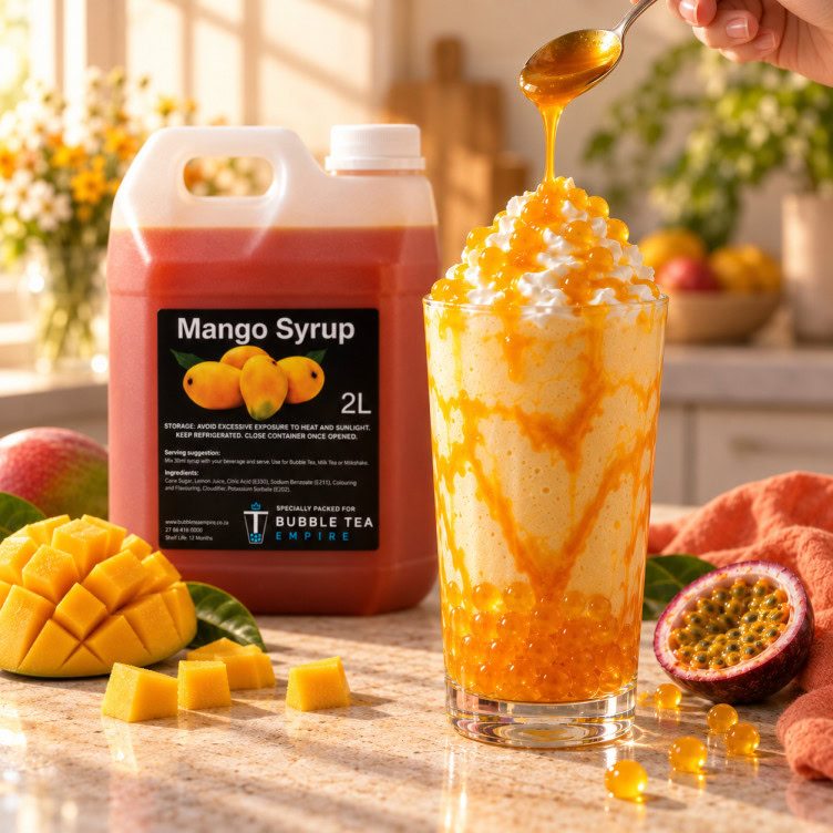 Mango Syrup drizzle milkshake