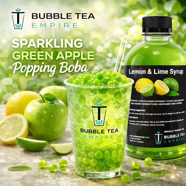 Sparkling green apple popping boba