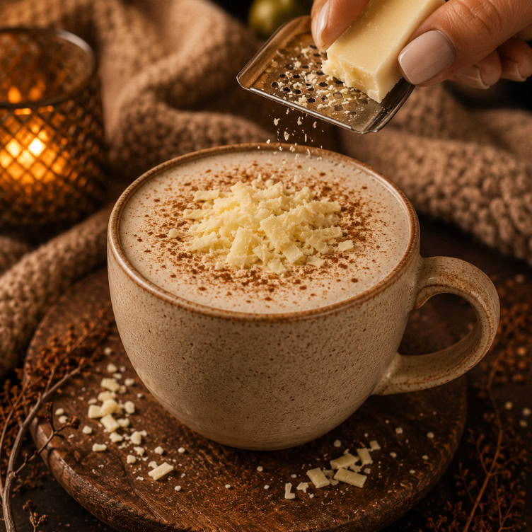 White chocolate shavings